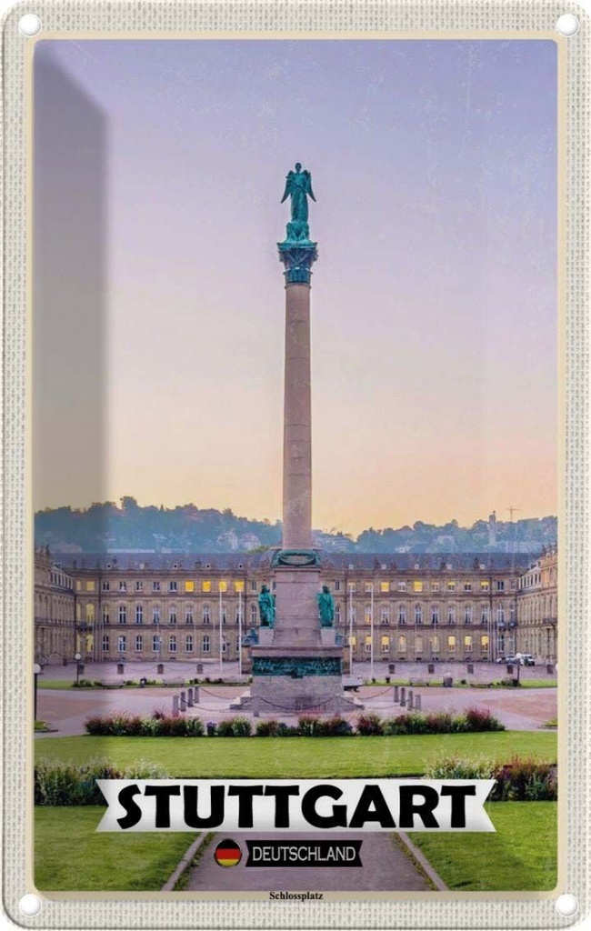 Blechschild 30x20 cm Stuttgart Deutschland Schlossplatz Bildmotiv Reisemotiv Abenteuer Reisen Urlaub