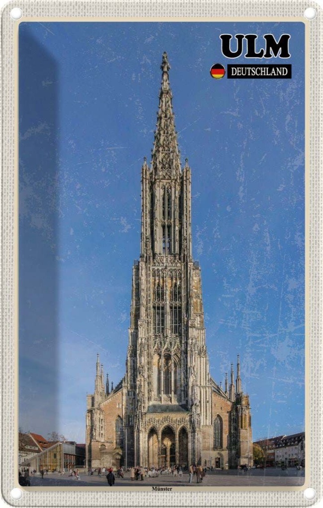 Blechschild 30x20 cm Ulm Deutschland Münster Bildmotiv Reisemotiv Abenteuer Reisen Urlaub