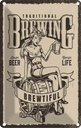 Blechschild 30x20 cm Traditional Brewing live for Beer