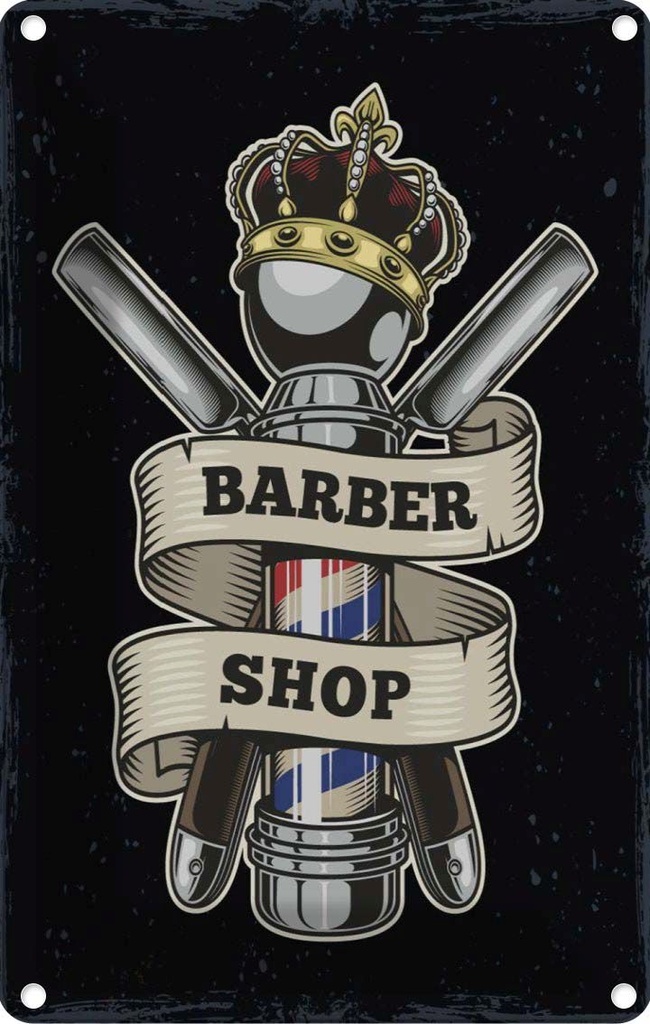 Blechschild 30x20 cm Barbershop Friseur Salon Haare