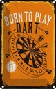 Blechschild 30x20 cm Born to play Dart Let`s play