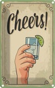 Blechschild 30x20 cm Cheers Gin Tonic Lemon Prost