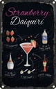 Blechschild 30x20 cm Strawberry Daiquiri Cocktail