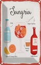 Blechschild 30x20 cm Sangria Cocktail Recipe Soda
