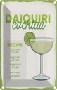 Blechschild 30x20 cm Daiquiri Cocktail Recipe