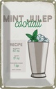 Blechschild 30x20 cm Mint Julep Cocktail Recipe