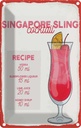Blechschild 30x20 cm Singapore Sling Cocktail Recipe