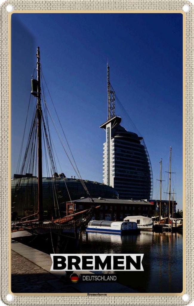 Blechschild 30x20 cm Bremen Deutschland Böttcherstraße Bildmotiv Reisemotiv Abenteuer Reisen Urlaub