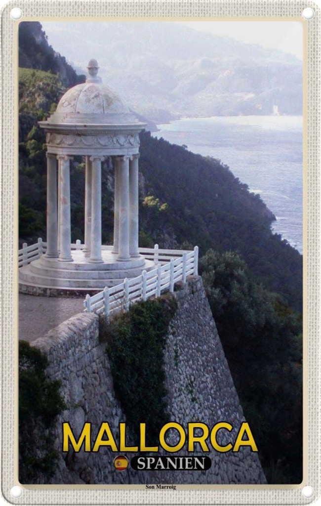 Blechschild 30x20 cm Mallorca Spanien Son Marroig Herrenhaus Bildmotiv Reisemotiv Abenteuer Reisen Urlaub