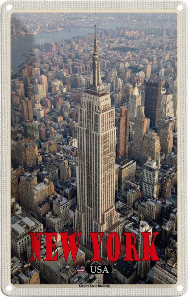 Blechschild 30x20 cm New York Urlaub Empire State Building Dko Bildmotiv Reisemotiv Abenteuer Reisen