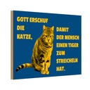 Holzschild 20x30 cm Katze Tiger zum streicheln Tier Haustier