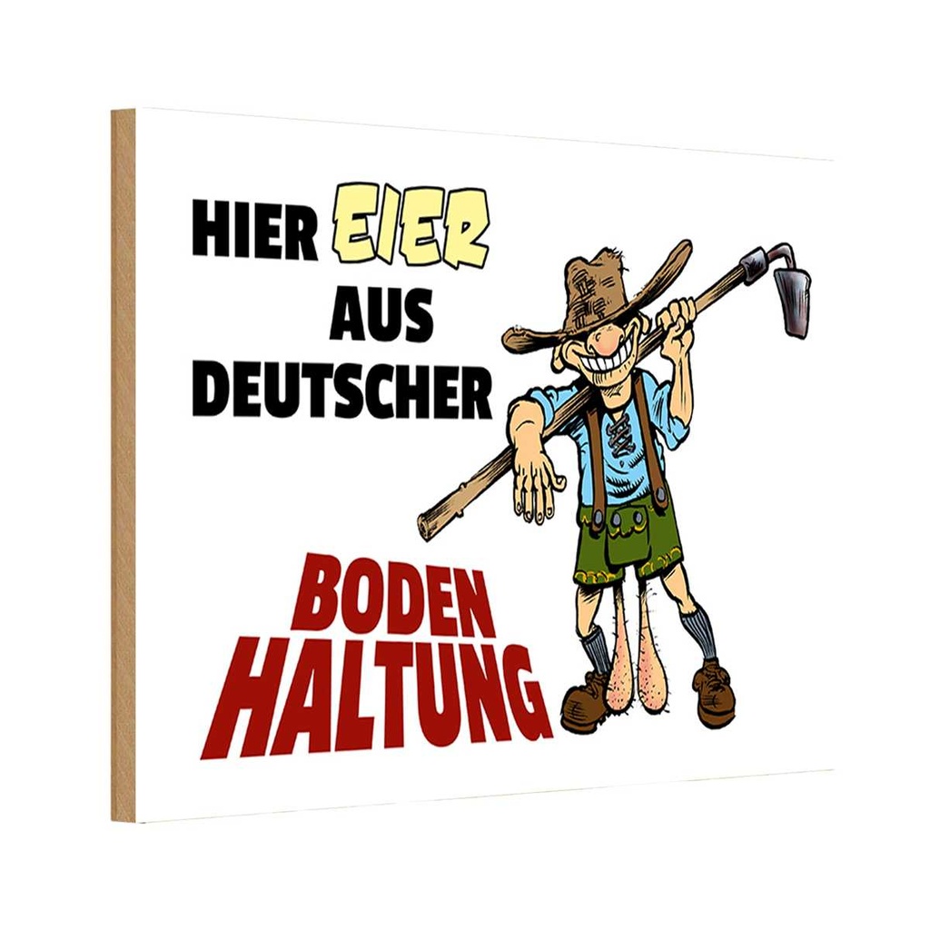 Holzschild 20x30 cm Hier Eier aus deutscher Bodenhaltung Dekoration