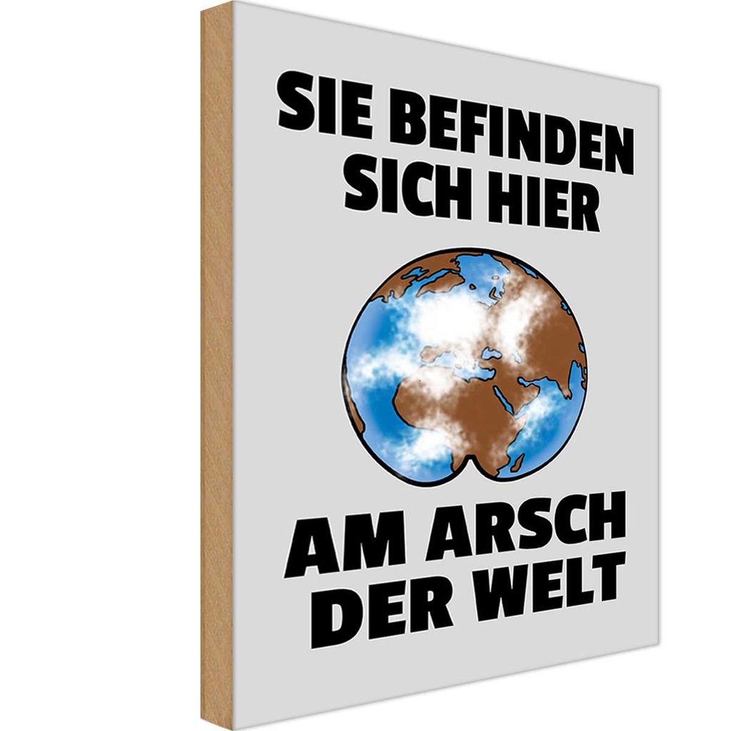 Holzschild 30x20 cm Sie befinden sich am Arsch ld Dekoration