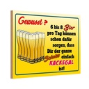 Holzschild 20x30 cm Alkohol 6-8 Bier ganzer Scheiß egal