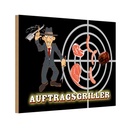 Holzschild 20x30 cm Essen Auftragsgriller Fleisch Trinken