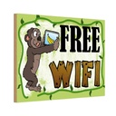 Holzschild 20x30 cm Free WiFi Internet Warnschild Hinweisschild