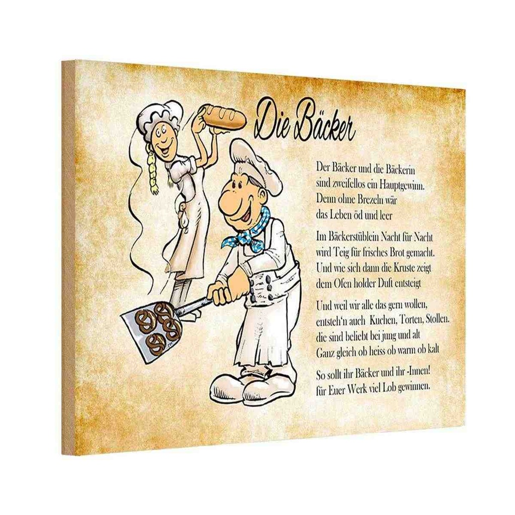 Holzschild 20x30 cm Die Bäcker und Bäckerin Beruf Arbeit