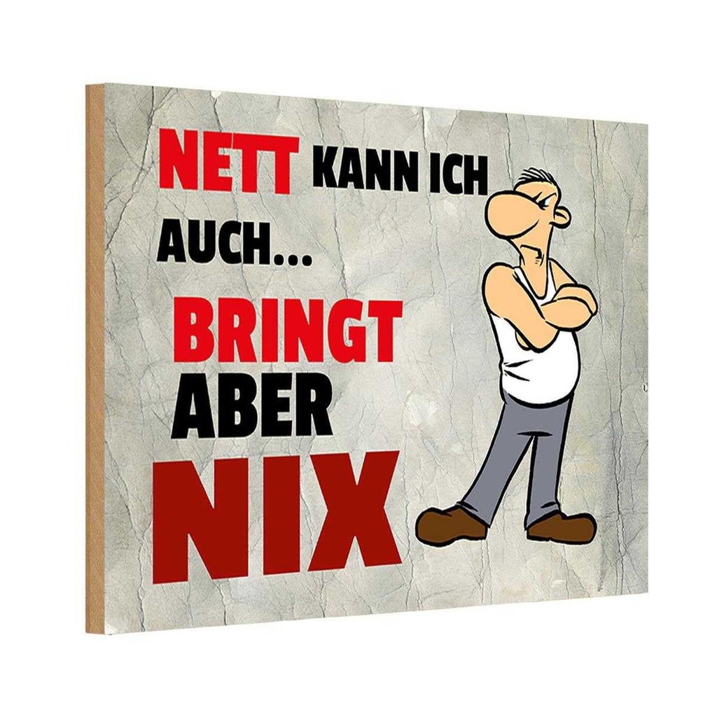 Holzschild 20x30 cm nett kann ich aubringt aber nix Spruch Zitat