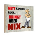 Holzschild 20x30 cm nett kann ich aubringt aber nix Spruch Zitat