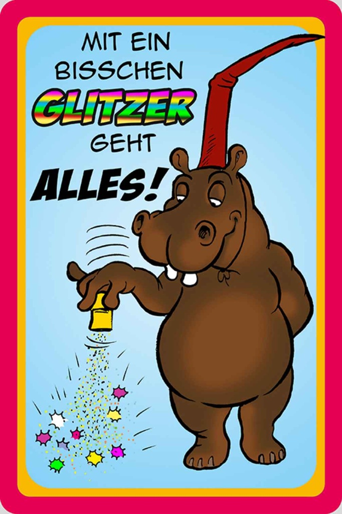 Holzschild 30x20 cm mit bisschen Glitzer geht Alles Spruch Zitat