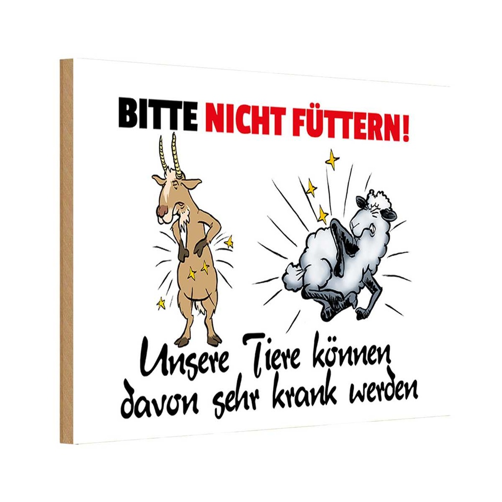 Holzschild 20x30 cm bitte nicht füttern Ziege Schaf