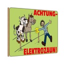 Holzschild 20x30 cm Tiere Achtung Elektrozaun Warnschild Hinweisschild