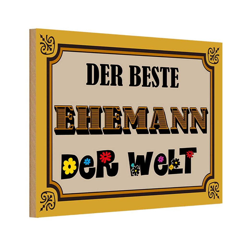 Holzschild 20x30 cm der beste Ehemann Welt Familie Freunde
