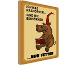 Holzschild 30x20 cm Tiere mag Nashörner sind wie Einhörner Tier Haustier