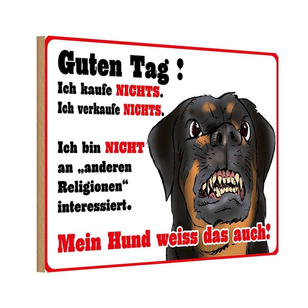 Holzschild 20x30 cm kaufe nichts Mein Hund weiß das Tier Haustier