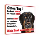 Holzschild 20x30 cm kaufe nichts Mein Hund weiß das Tier Haustier