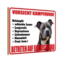Holzschild 20x30 cm Hund Vorsicht Kampfhund Risiko Tier Haustier