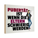 Holzschild 20x30 cm Pubertät Eltern werden schwierig Spruch Zitat