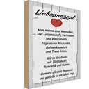 Holzschild 30x20 cm Liebesrezept nehme 2 Menschen Dekoration