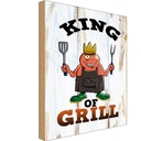 Holzschild 30x20 cm King of Grill Essen Trinken