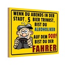 Holzschild 20x30 cm wenn du abends 5 Bier trinkst Essen Trinken