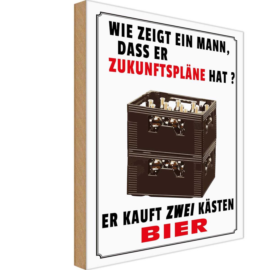 Holzschild 30x20 cm wie zeigt ein Mann Zukunftspläne Spruch Zitat