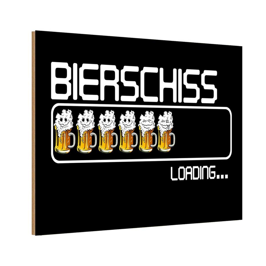 Holzschild 20x30 cm Alkohol Bierschiss Loading 6 Biergläser