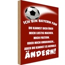Holzschild 30x20 cm ich bin Bayern Fan Fussball Sport Hobby