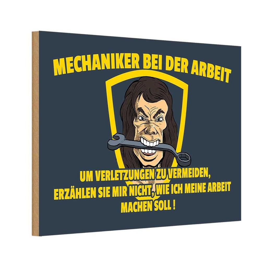 Holzschild 20x30 cm Mechaniker bei der Arbeit Beruf