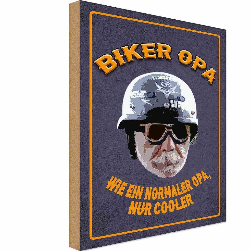 Holzschild 30x20 cm Biker Opa wie ein normaler Opa