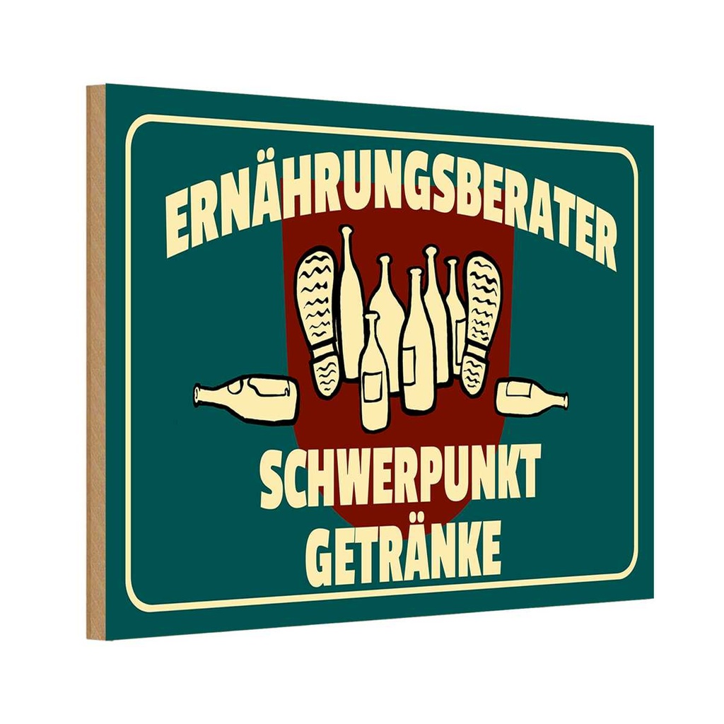 Holzschild 20x30 cm Ernährungsberater Getränke Dekoration