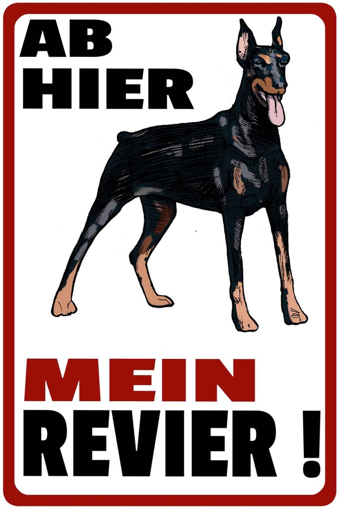 Holzschild 30x20 cm ab hier mein Revier Hund Tier Haustier
