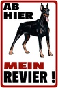 Holzschild 30x20 cm ab hier mein Revier Hund Tier Haustier