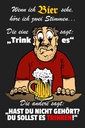 Holzschild 30x20 cm wenn ich Bier sehe höre 2 Essen Trinken