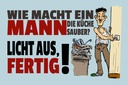 Holzschild 20x30 cm wie macht ein Mann Küche sauber Spruch Zitat