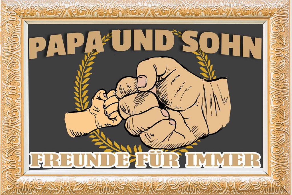 Holzschild 20x30 cm Papa und Sohn Freunde für immer Familie