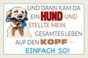 Holzschild 20x30 cm und dann kam da ein Hund Tier Haustier