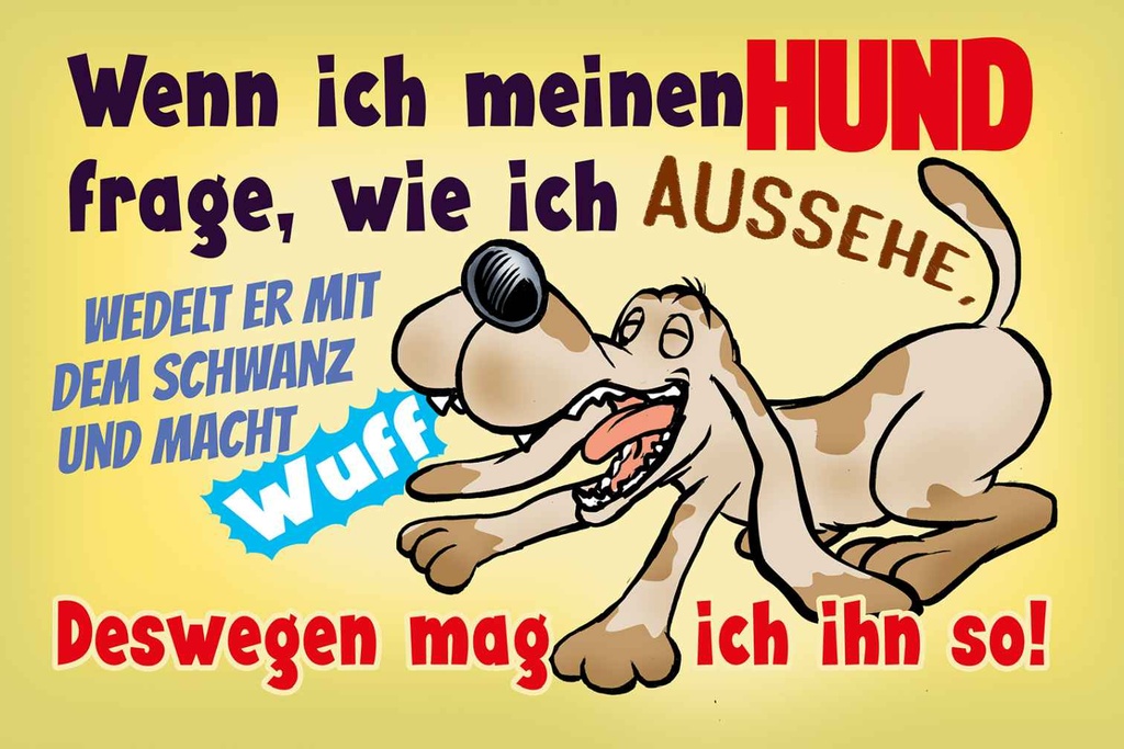 Holzschild 20x30 cm wenn ich meinen Hund frage Dekoration