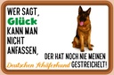 Holzschild 20x30 cm Glück Deutscher Schäferhund Hund Spruch Zitat
