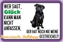 Holzschild 20x30 cm Glück Französische Bulldogge Tier Haustier